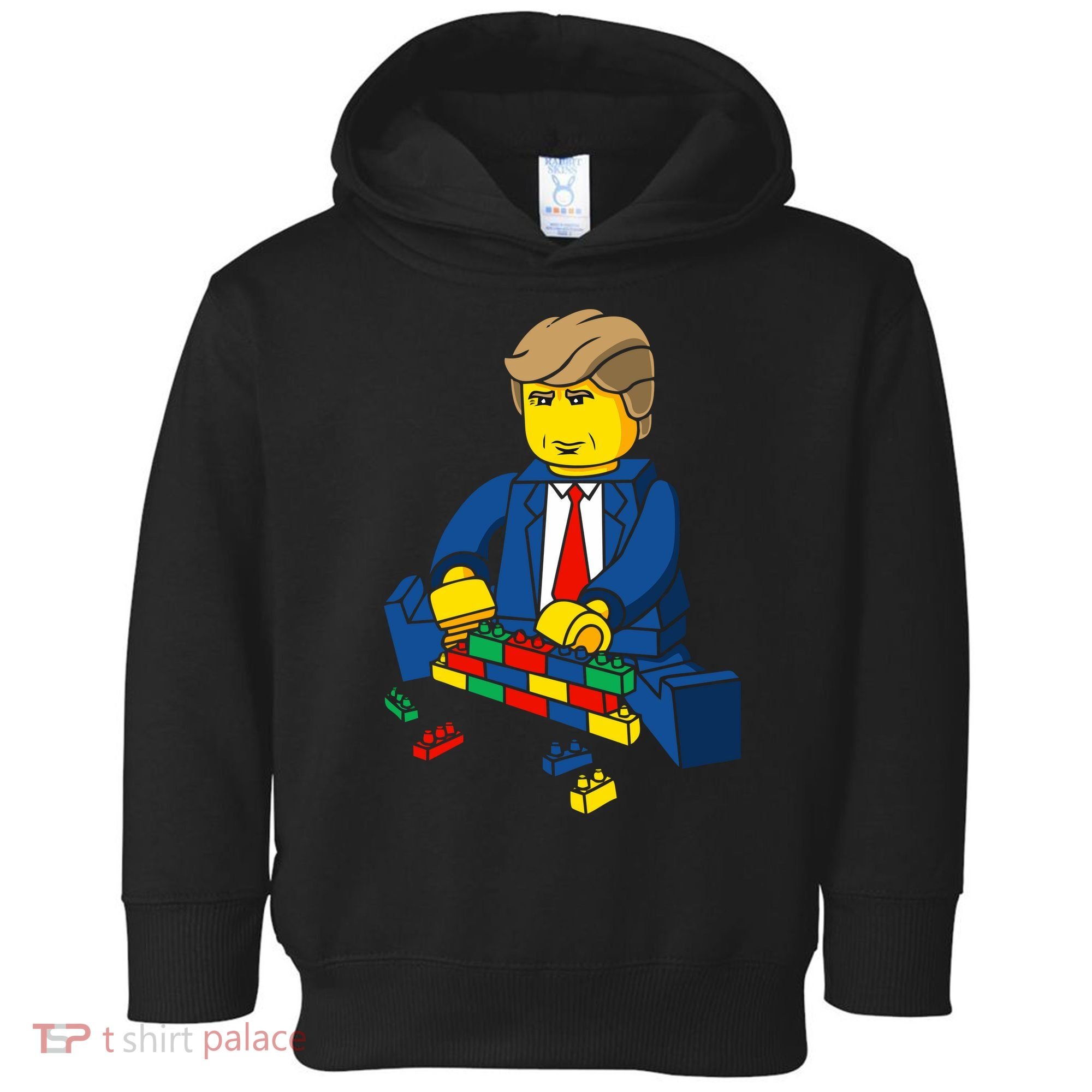 Donald Trump Building a Wall out of Toys Toddler Hoodie