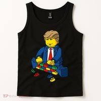 Donald Trump Building a Wall out of Toys Tank Top thumb 2