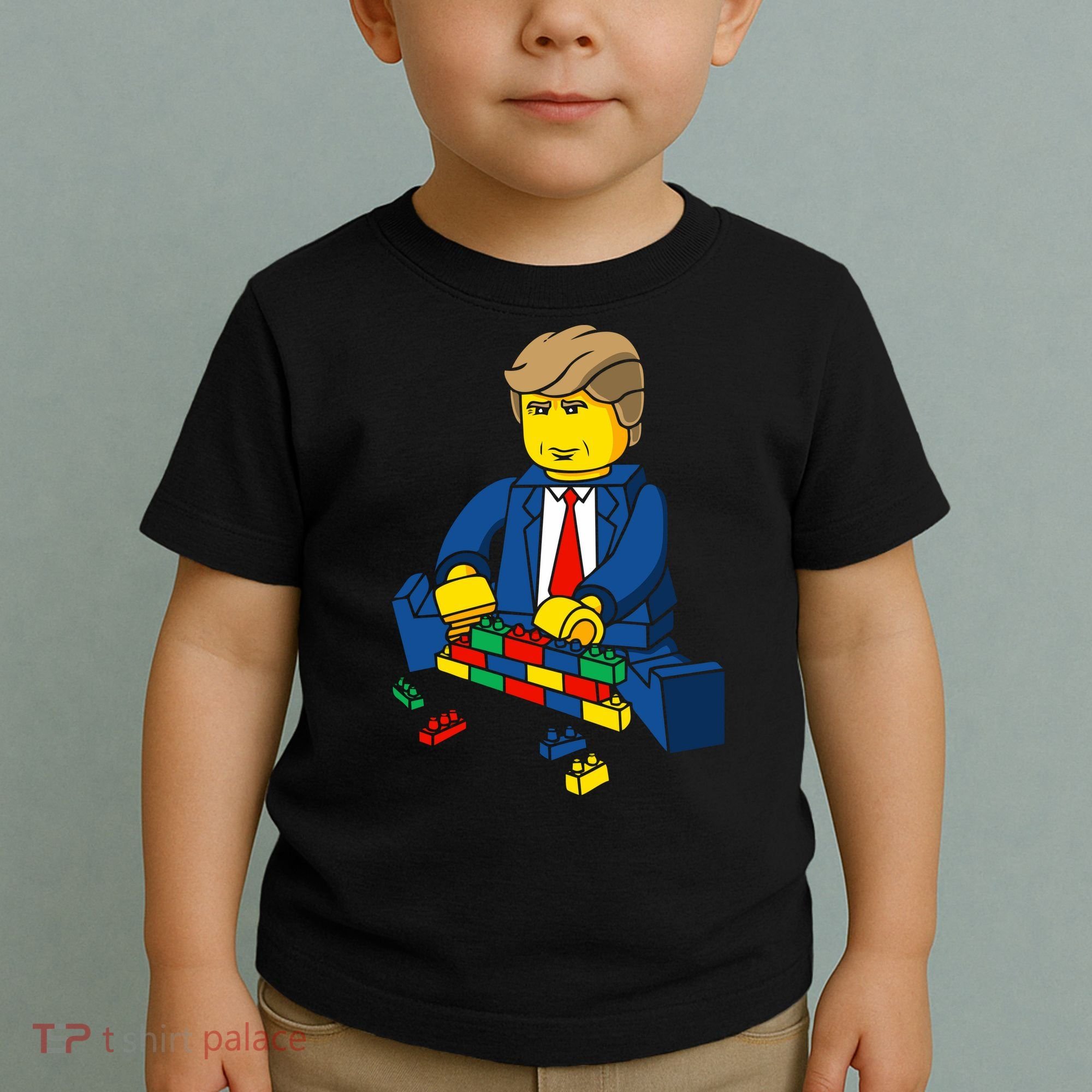 Donald Trump Building a Wall out of Toys Toddler T-Shirt