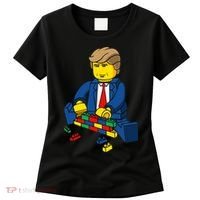 Donald Trump Building a Wall out of Toys Women's T-Shirt thumb 0