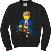 Donald Trump Building a Wall out of Toys Kids Sweatshirt thumb 0