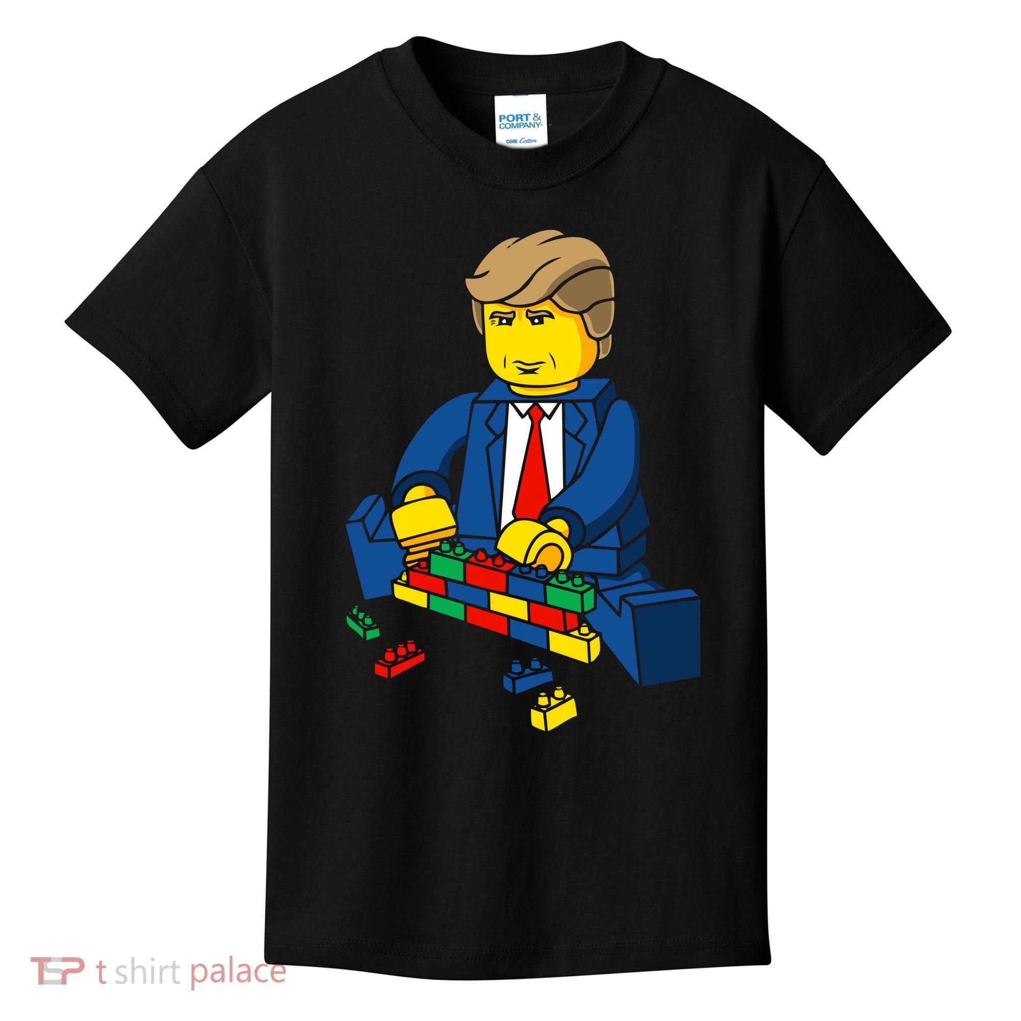 Donald Trump Building a Wall out of Toys Kids T-Shirt