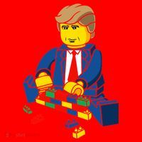 Donald Trump Building a Wall out of Toys Santa Hat thumb 1