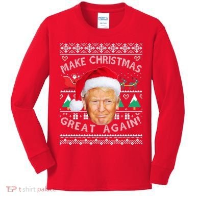 Donald Trump Christmas Kids Long Sleeve Shirt