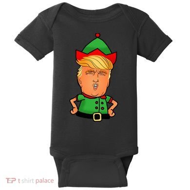 Donald Trump Christmas Elf Baby Bodysuit