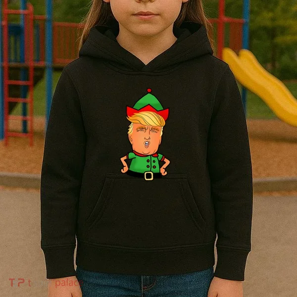 Donald Trump Christmas Elf Kids Hoodie