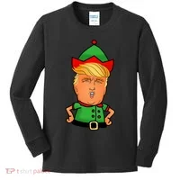 Donald Trump Christmas Elf Kids Long Sleeve Shirt thumb 0