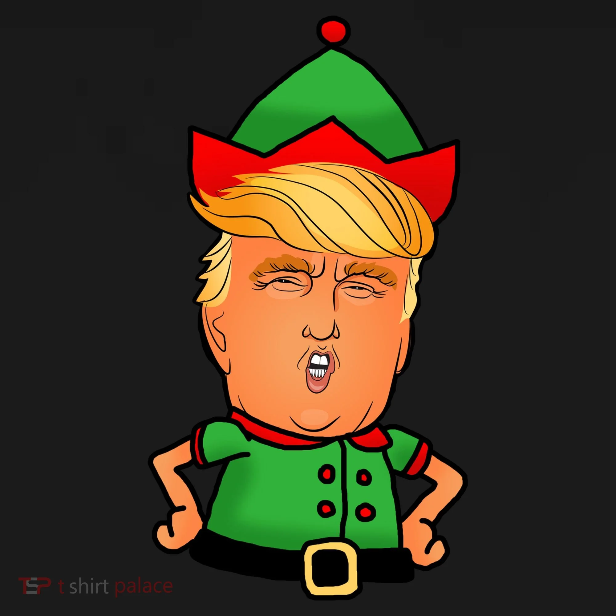 Donald Trump Christmas Elf Kids Long Sleeve Shirt