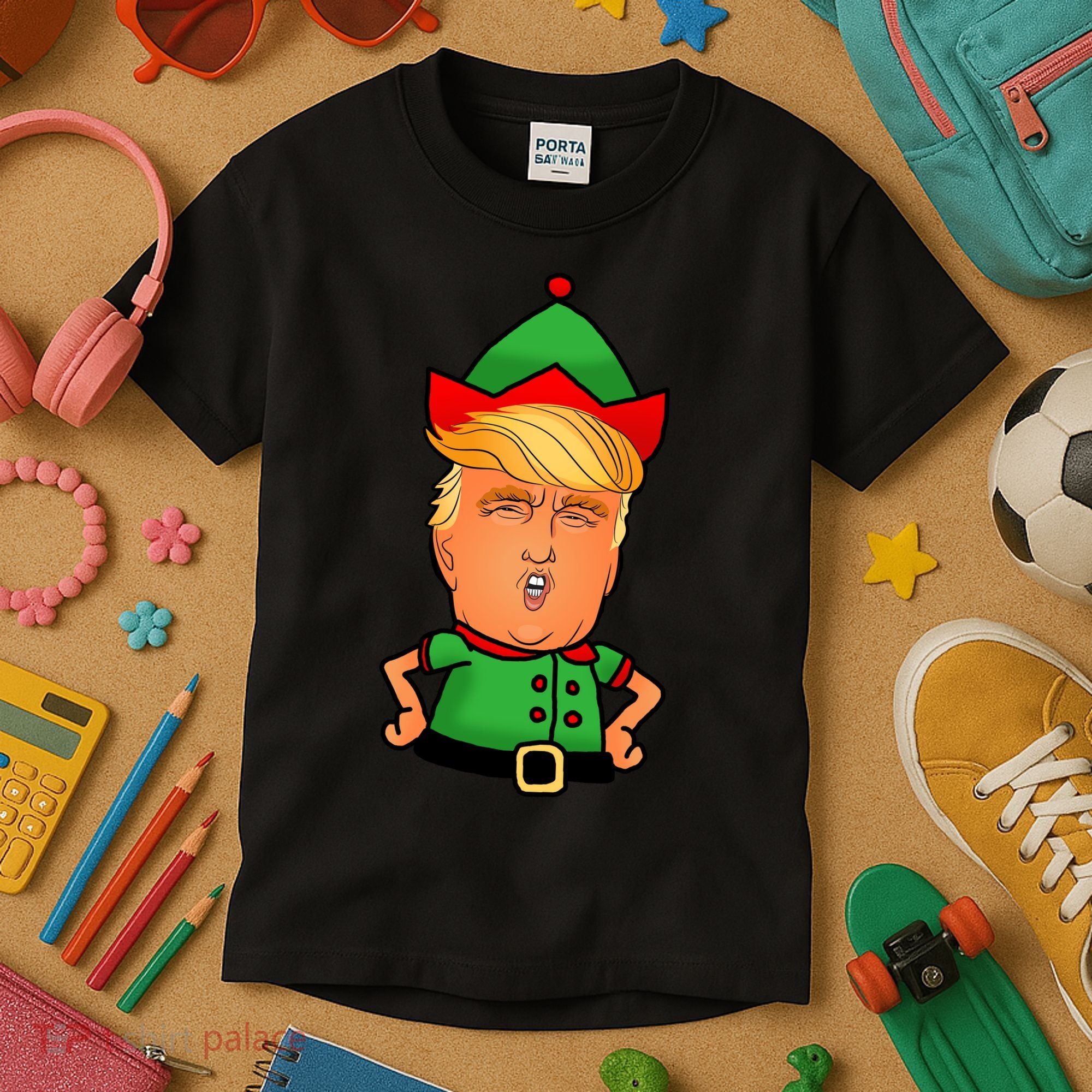 Donald Trump Christmas Elf Kids T-Shirt