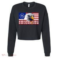 Donald Trump Eagle Betsy Ross Flag Cropped Pullover Crew thumb 0
