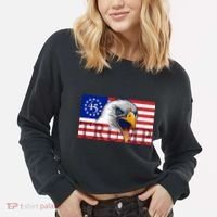 Donald Trump Eagle Betsy Ross Flag Cropped Pullover Crew thumb 2