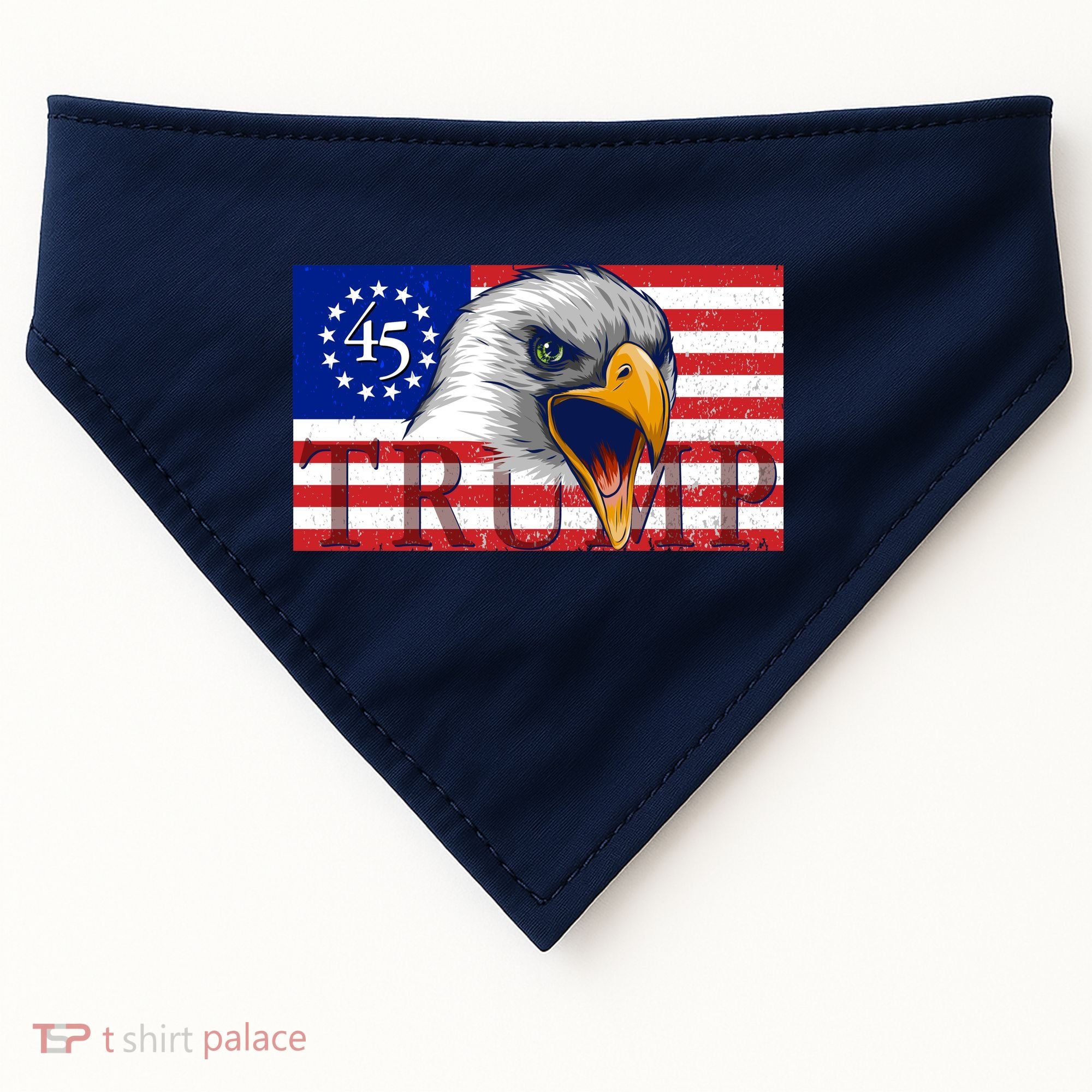 Donald Trump Eagle Betsy Ross Flag USA-Made Doggie Bandana