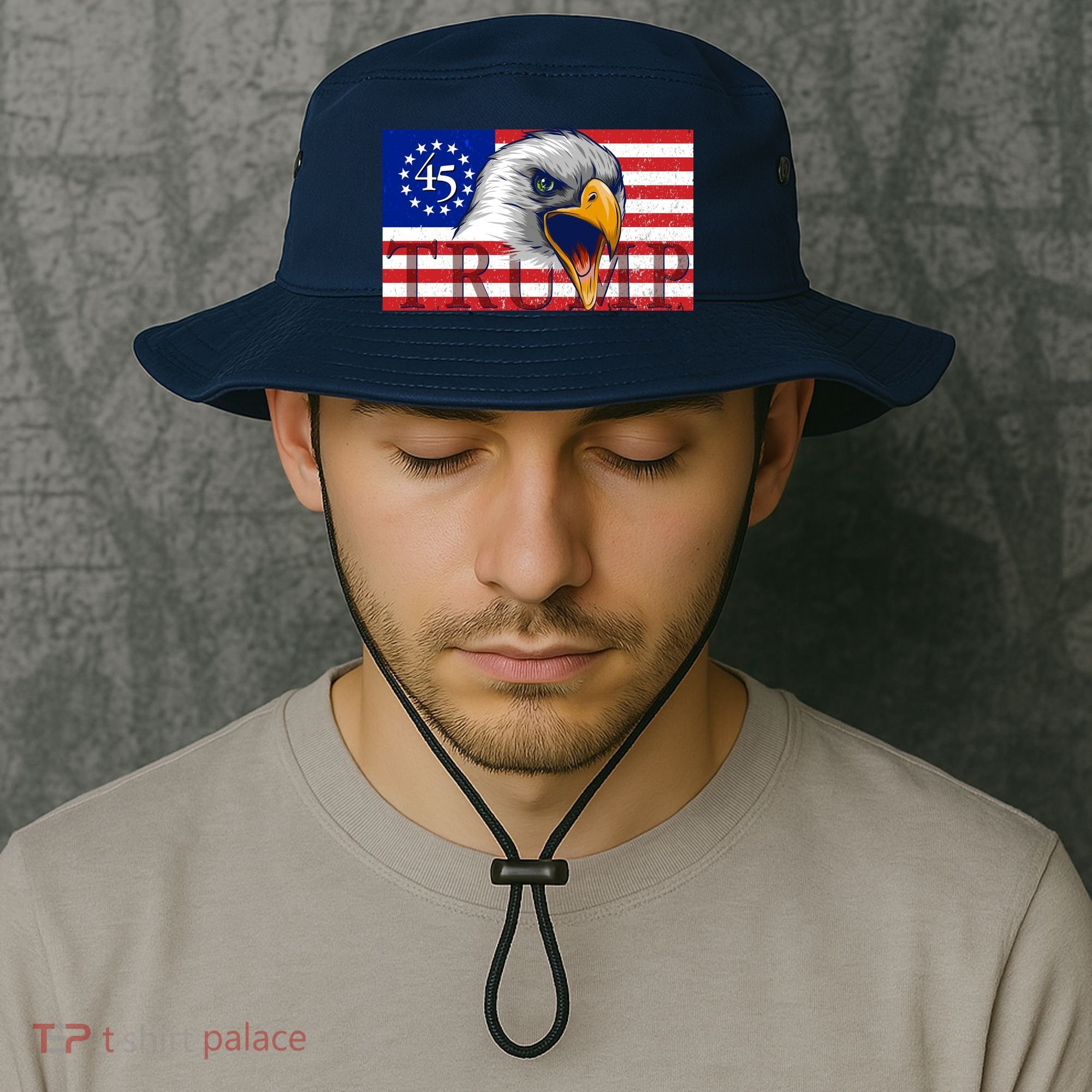Donald Trump Eagle Betsy Ross Flag Bucket Hat