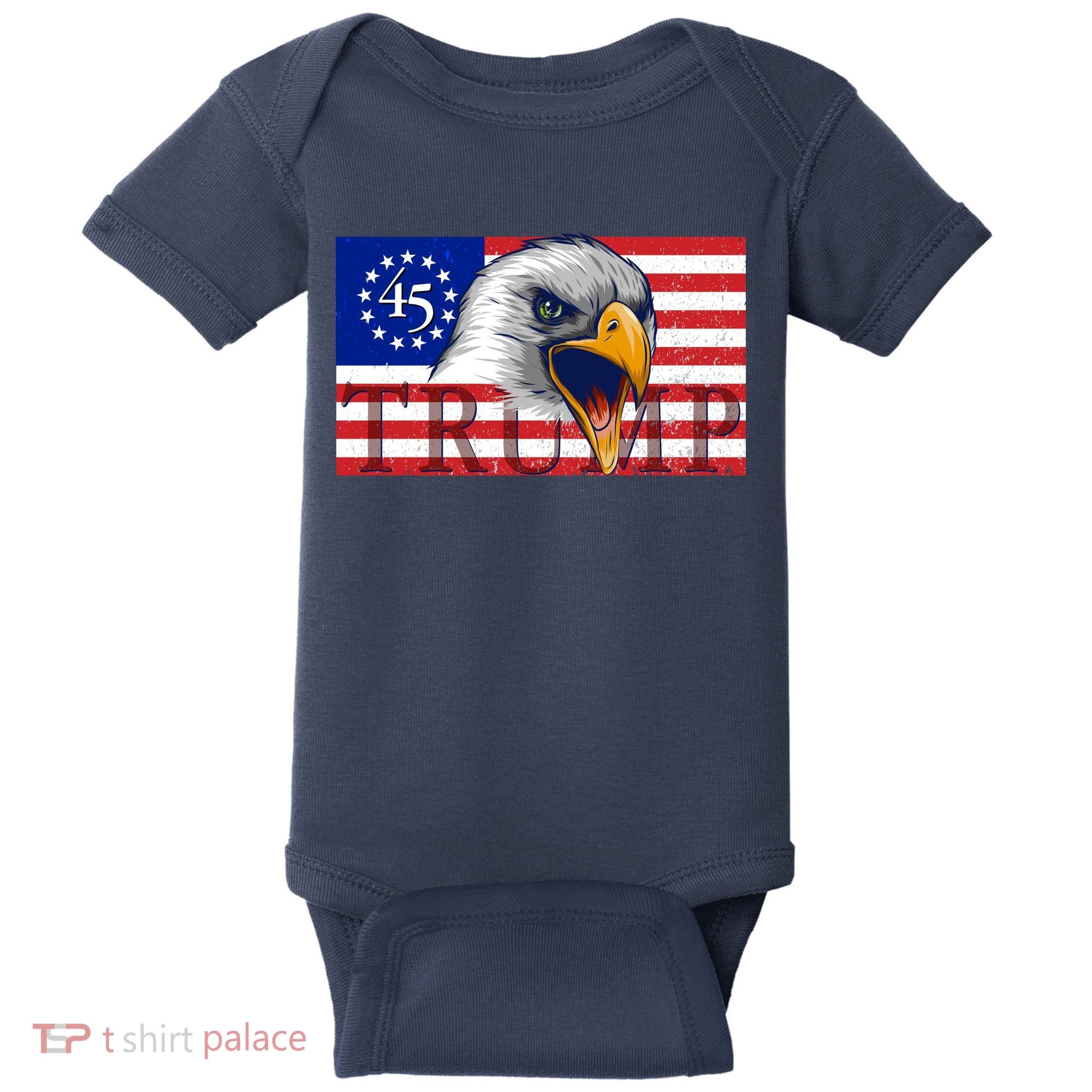 Donald Trump Eagle Betsy Ross Flag Baby Bodysuit