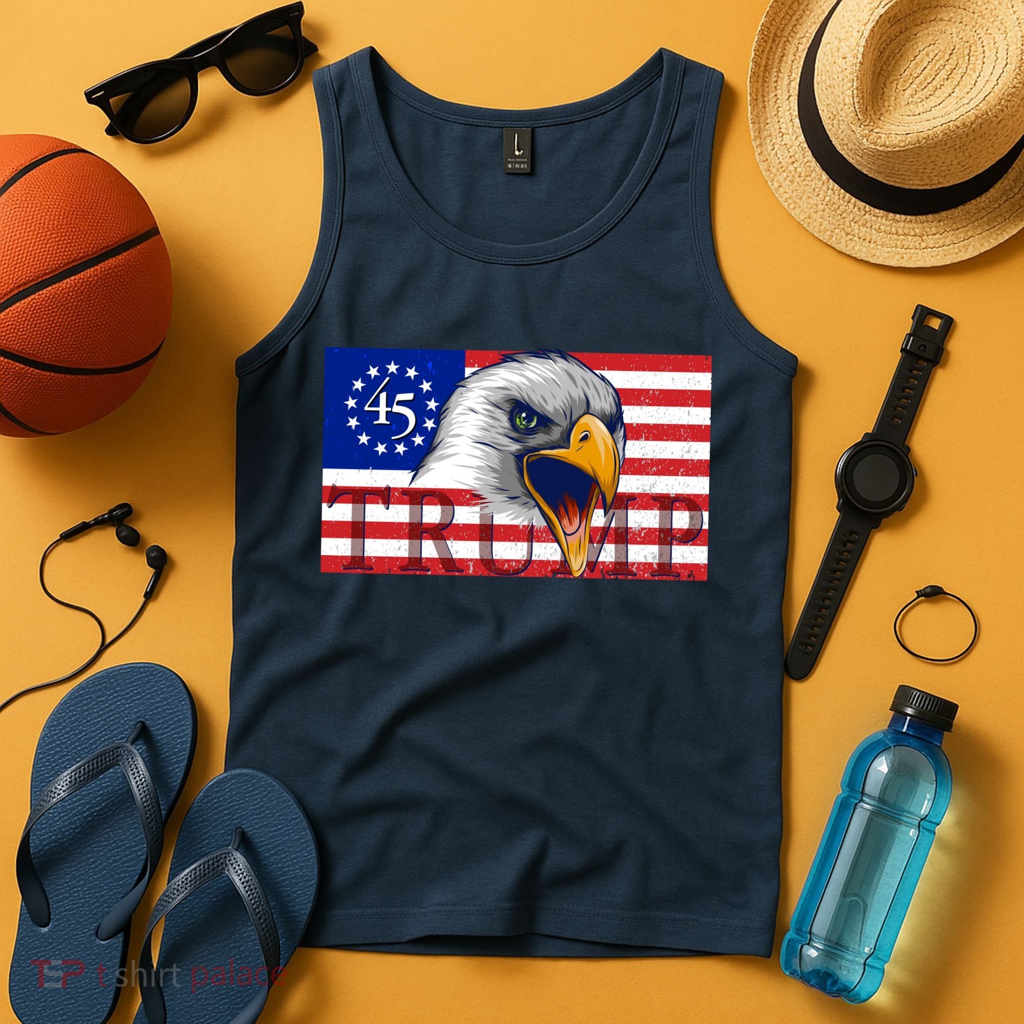 Donald Trump Eagle Betsy Ross Flag Tank Top