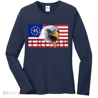 Donald Trump Eagle Betsy Ross Flag Women's Long Sleeve Shirt