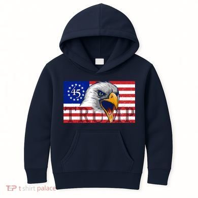 Donald Trump Eagle Betsy Ross Flag Kids Hoodie