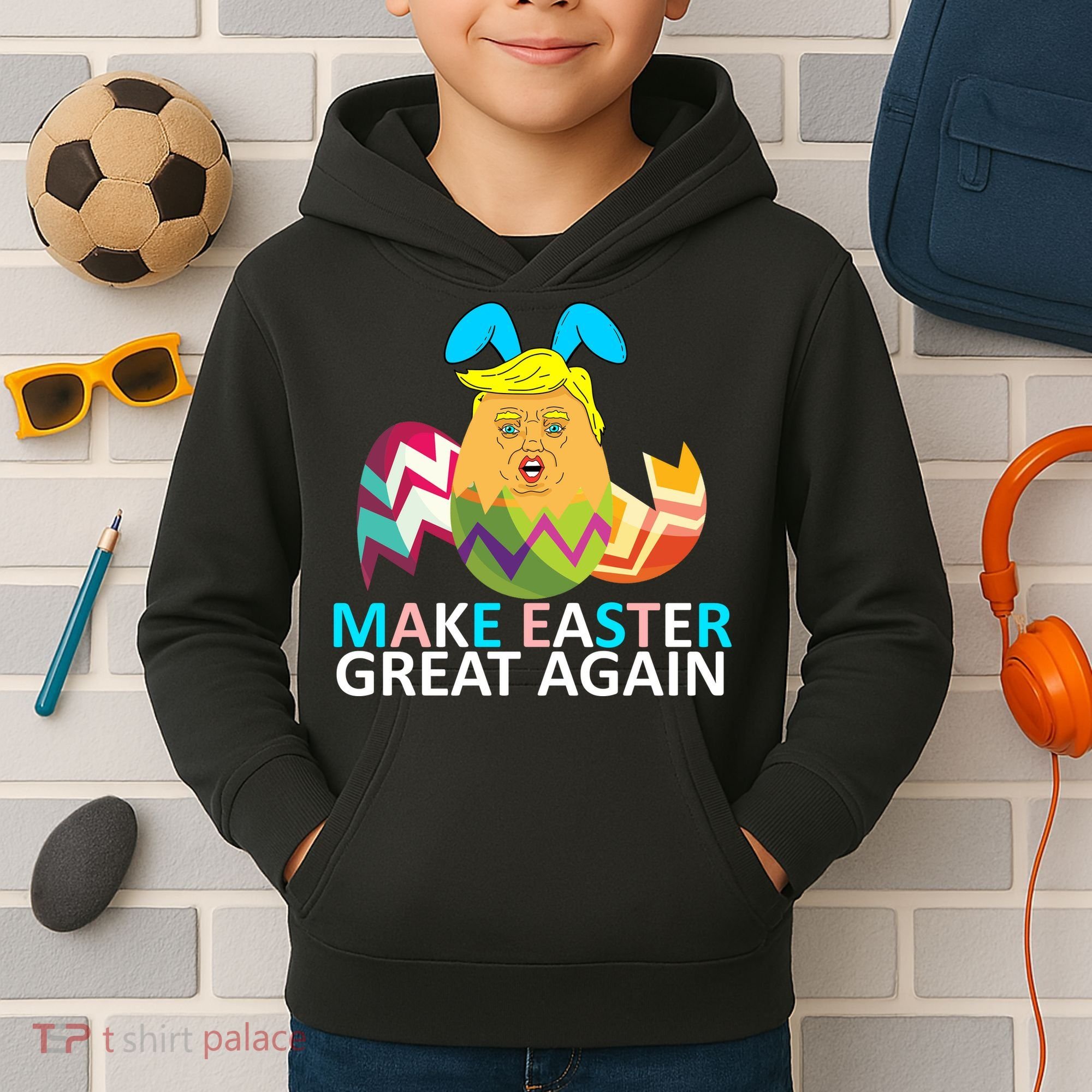 Donald Trump Egg Make Easter Great Again Kids Hoodie