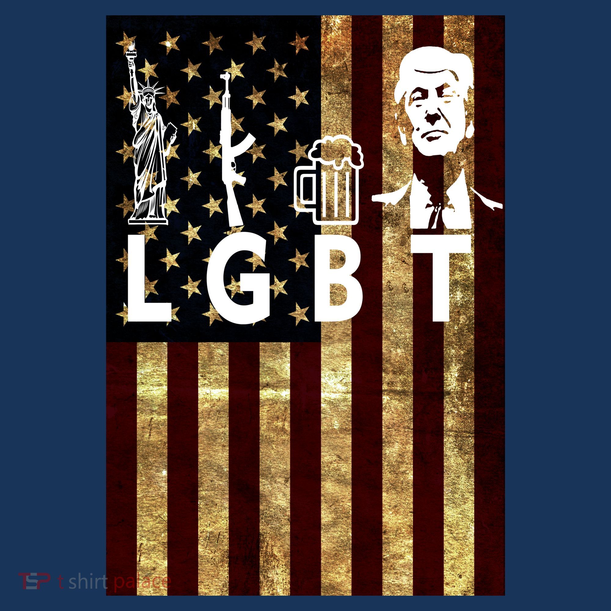 Donald Trump LGBT Liberity Guns Beer Trump USA Flag Women's Tank Top