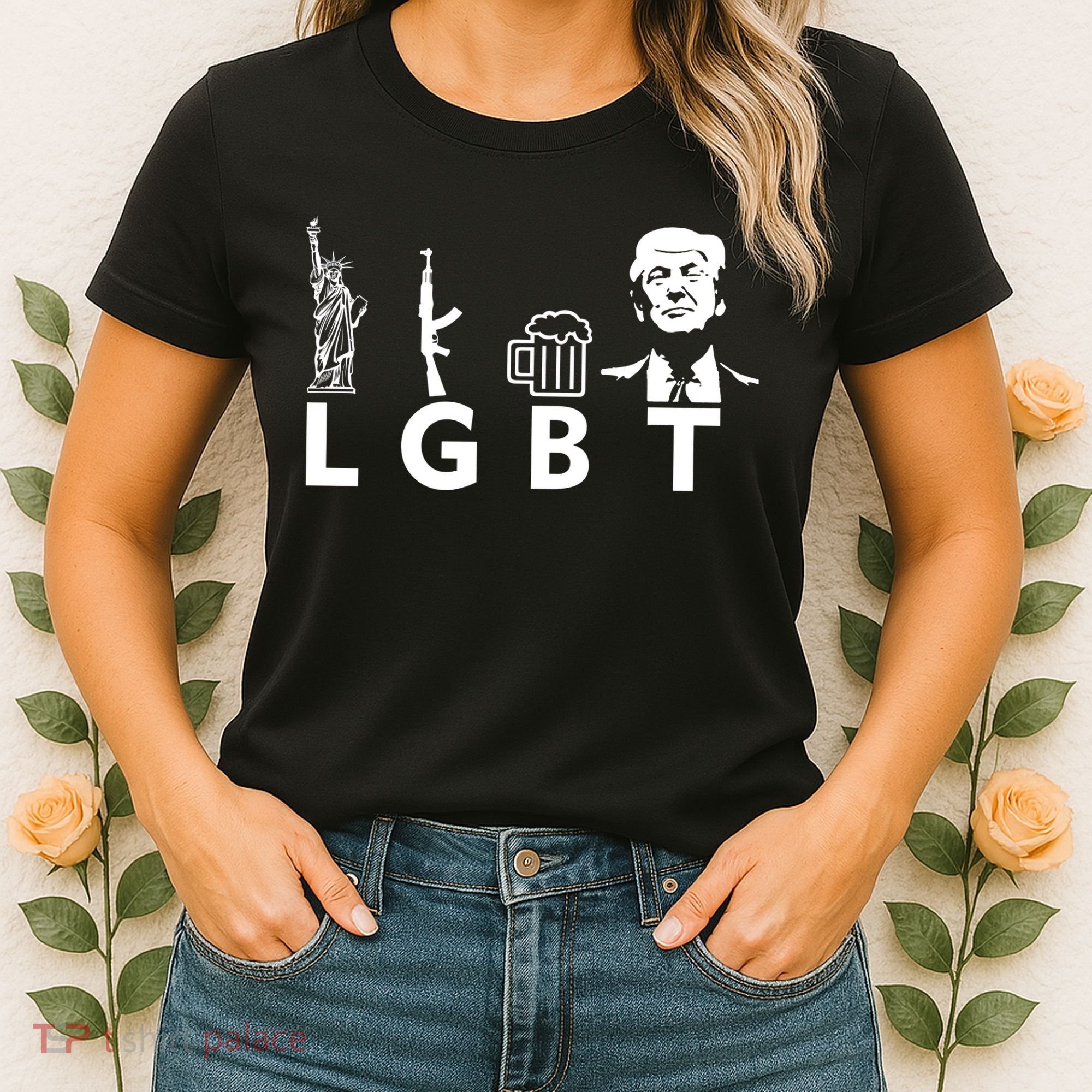 Donald Trump LGBT Liberty Guns Beer Trump Women's T-Shirt