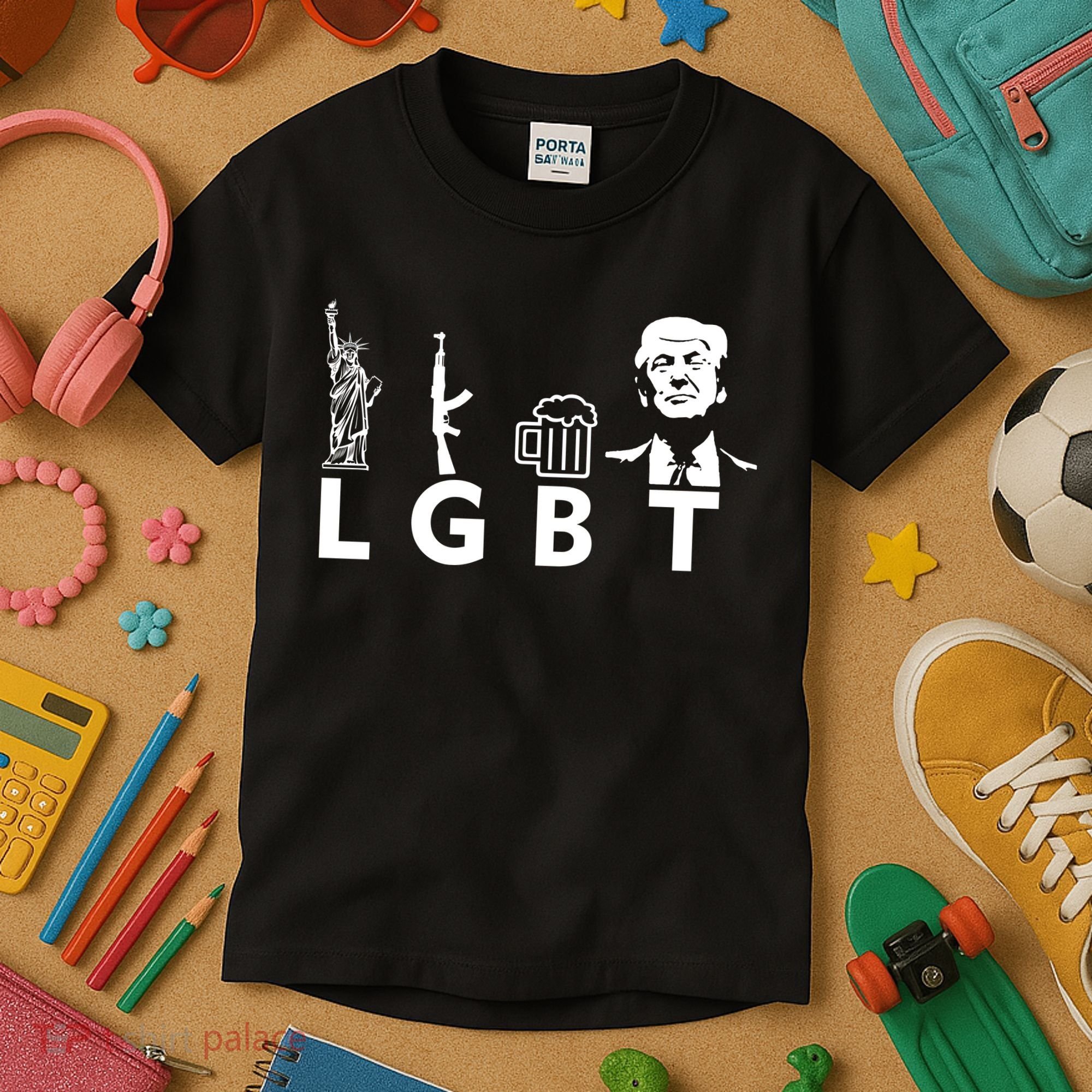 Donald Trump LGBT Liberty Guns Beer Trump Kids T-Shirt