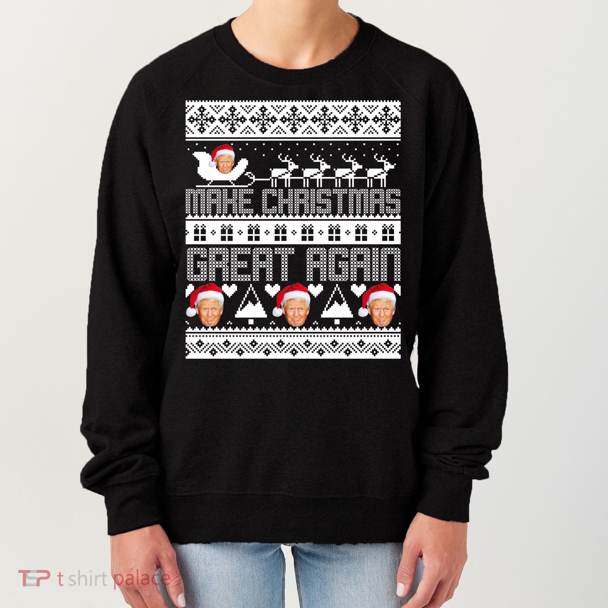 Donald Trump Make Christmas Great Again Ugly Christmas Women's Sweatshirt