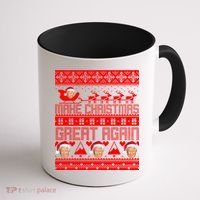 Donald Trump Make Christmas Great Again Ugly Christmas Coffee Mug thumb 1