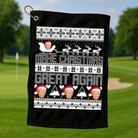 Donald Trump Make Christmas Great Again Ugly Christmas Golf Towel thumb 1
