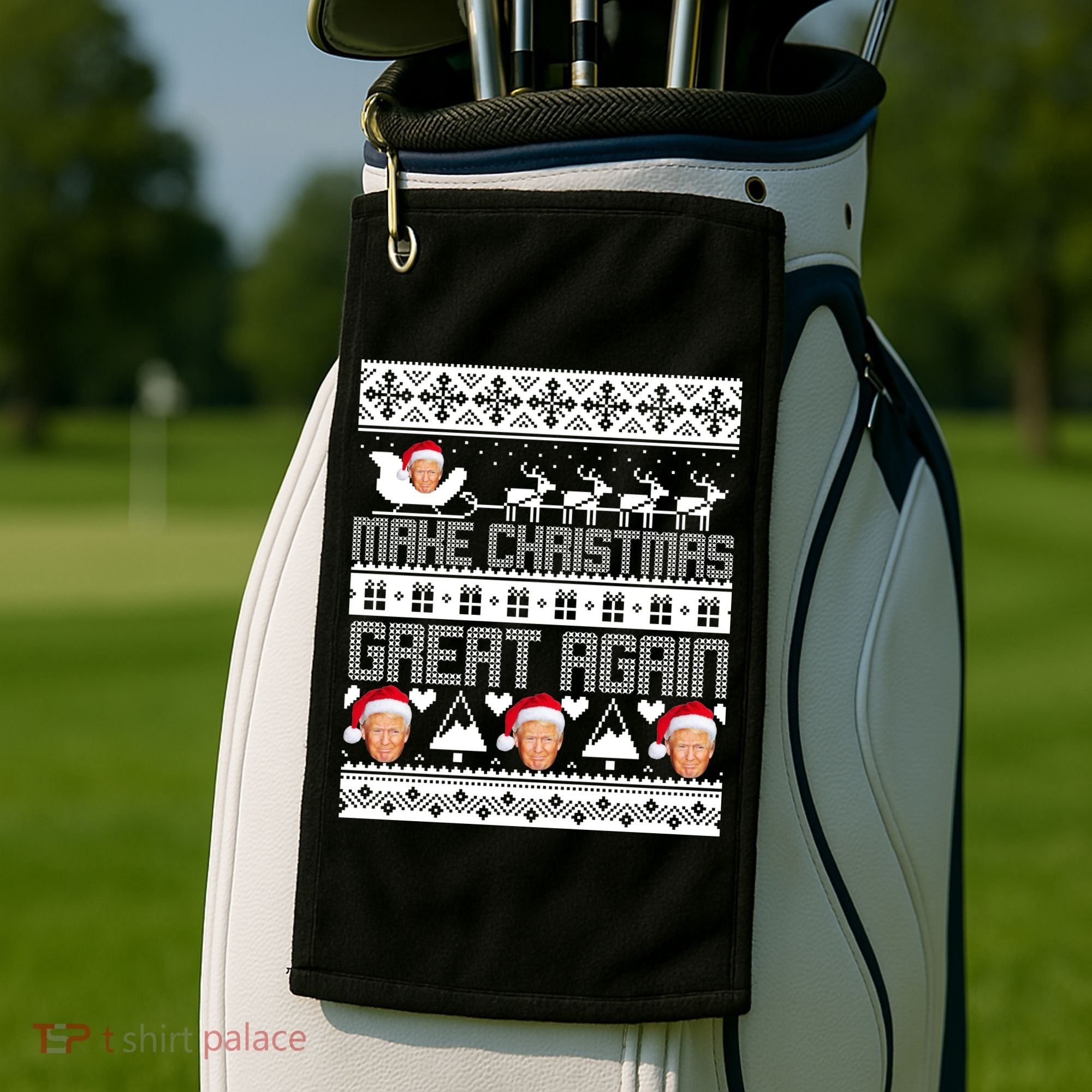 Donald Trump Make Christmas Great Again Ugly Christmas Golf Towel