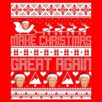 Donald Trump Make Christmas Great Again Ugly Christmas Doggie Tank thumb 4