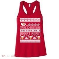 Donald Trump Make Christmas Great Again Ugly Christmas Women's Tank Top thumb 0