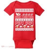 Donald Trump Make Christmas Great Again Ugly Christmas Baby Bodysuit thumb 0