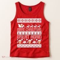 Donald Trump Make Christmas Great Again Ugly Christmas Tank Top thumb 2
