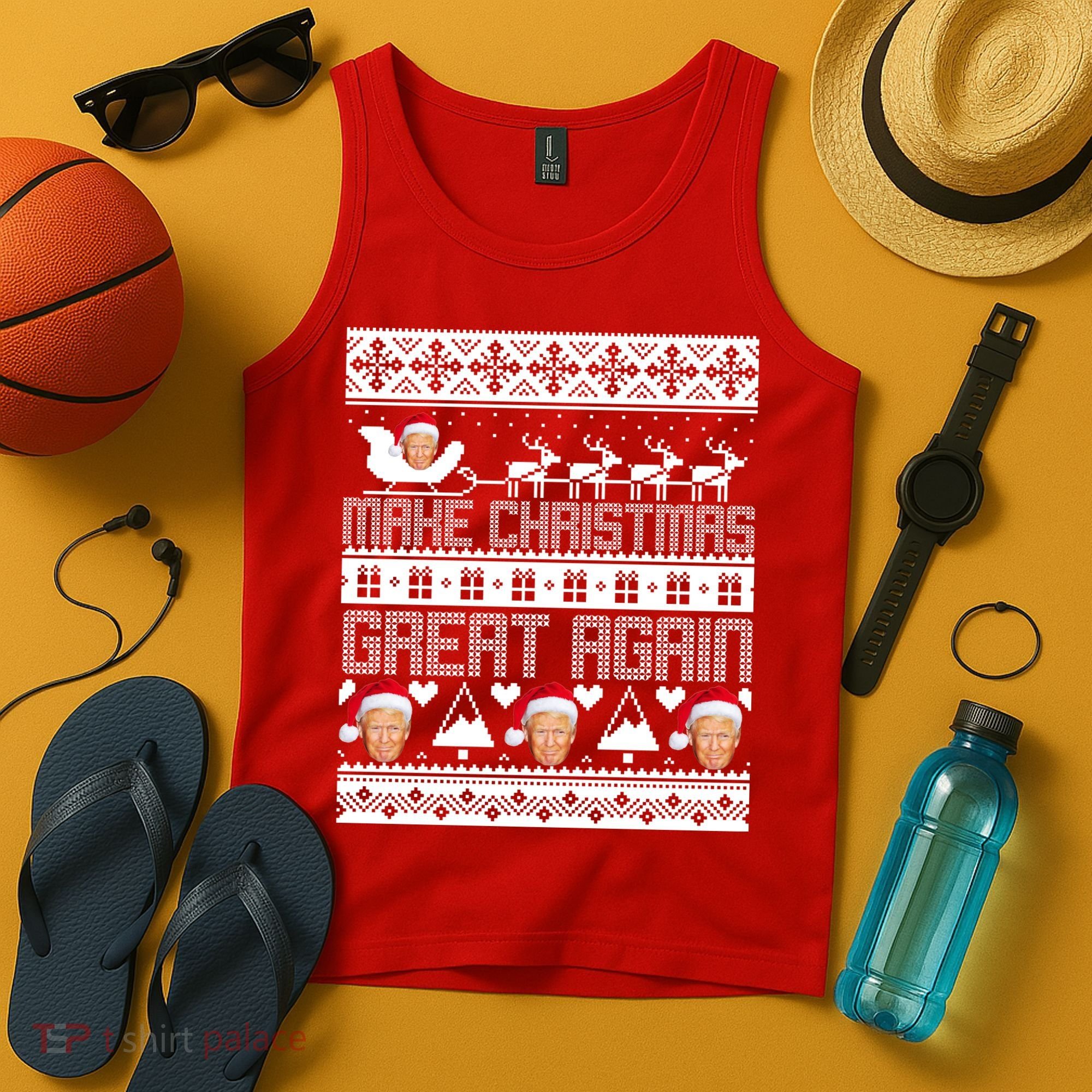 Donald Trump Make Christmas Great Again Ugly Christmas Tank Top