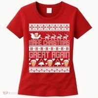 Donald Trump Make Christmas Great Again Ugly Christmas Women's T-Shirt thumb 0