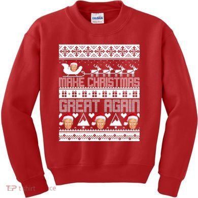 Donald Trump Make Christmas Great Again Ugly Christmas Kids Sweatshirt