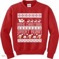 Donald Trump Make Christmas Great Again Ugly Christmas Kids Sweatshirt thumb 0