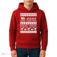 Donald Trump Make Christmas Great Again Ugly Christmas Kids Hoodie thumb 4