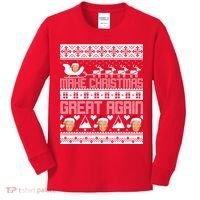 Donald Trump Make Christmas Great Again Ugly Christmas Kids Long Sleeve Shirt thumb 0