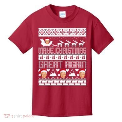 Donald Trump Make Christmas Great Again Ugly Christmas Kids T-Shirt