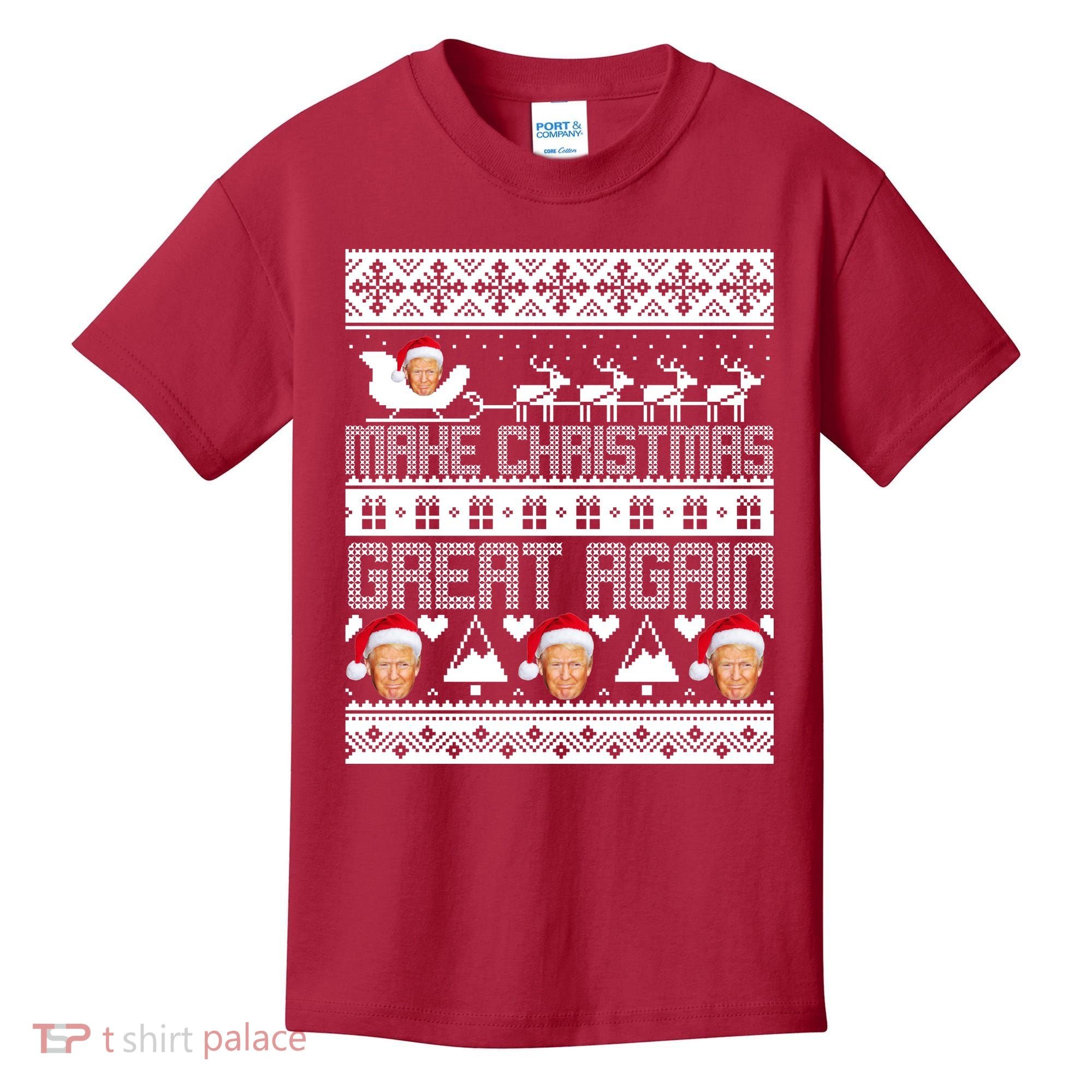 Donald Trump Make Christmas Great Again Ugly Christmas Kids T-Shirt
