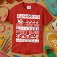 Donald Trump Make Christmas Great Again Ugly Christmas Kids T-Shirt thumb 3