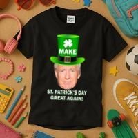 Donald Trump Make St. Patrick's Day Great Again Kids T-Shirt thumb 3
