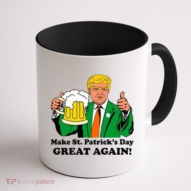 Donald Trump Make St. Patrick's Day Great Again Beer Drinking Coffee Mug back