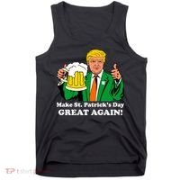 Donald Trump Make St. Patrick's Day Great Again Beer Drinking Tank Top thumb 0