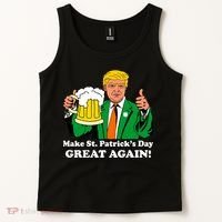 Donald Trump Make St. Patrick's Day Great Again Beer Drinking Tank Top thumb 2