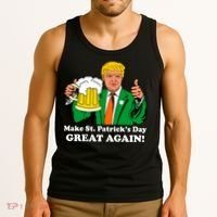 Donald Trump Make St. Patrick's Day Great Again Beer Drinking Tank Top thumb 3