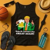 Donald Trump Make St. Patrick's Day Great Again Beer Drinking Tank Top thumb 4