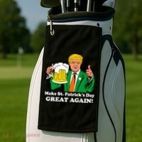 Donald Trump Make St. Patrick's Day Great Again Beer Drinking Golf Towel thumb 2