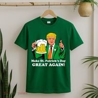 Donald Trump Make St. Patrick's Day Great Again Beer Drinking T-Shirt thumb 2